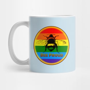 BEE PROUD. Celebrate Manchester Pride with this rainbow coloured bee design Mug